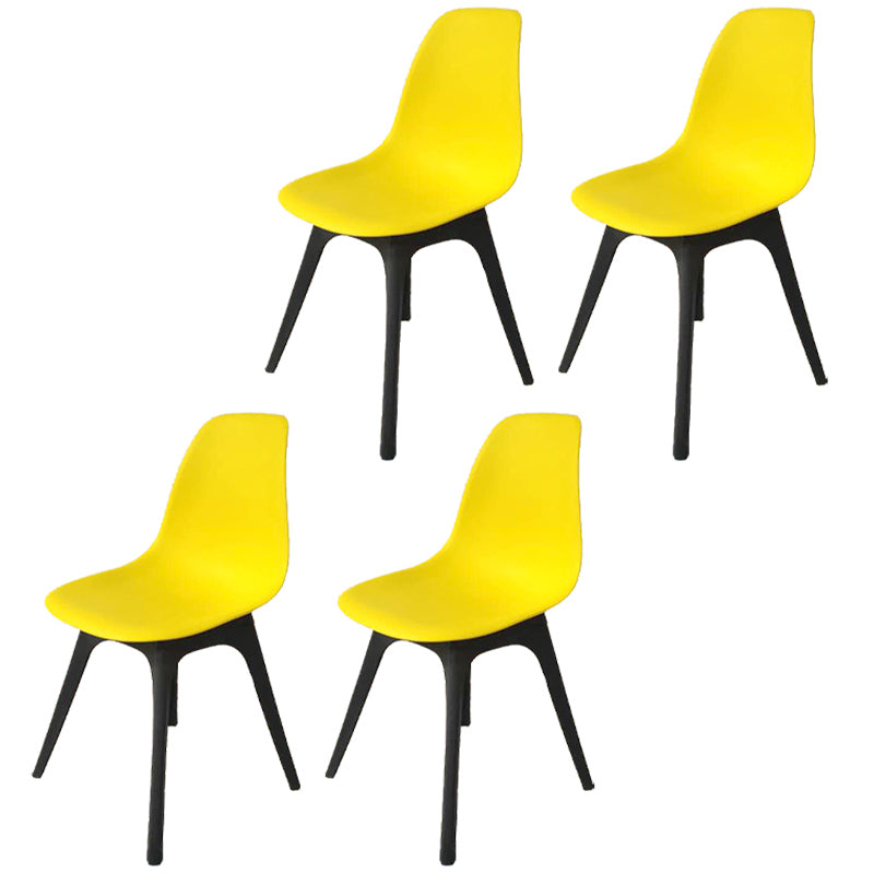 Contemporary Style Plastic Dining Chair Solid Back Dining Chair for Home