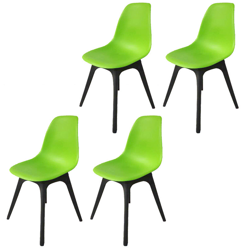 Contemporary Style Plastic Dining Chair Solid Back Dining Chair for Home