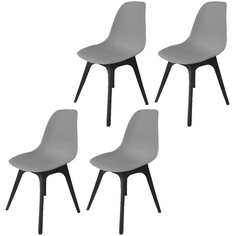 Contemporary Style Plastic Dining Chair Solid Back Dining Chair for Home