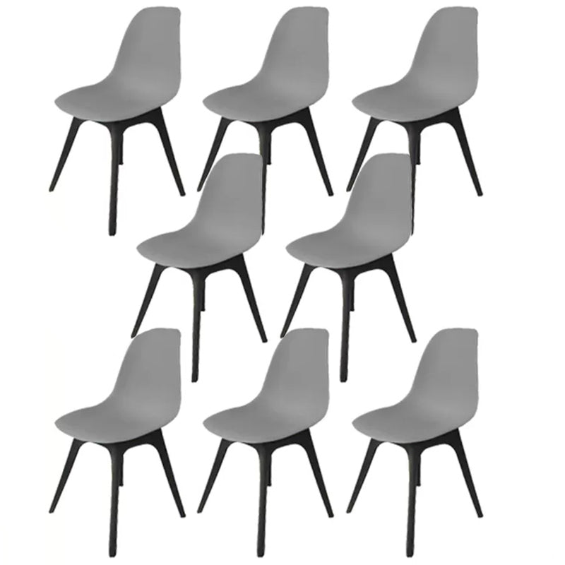 Contemporary Style Plastic Dining Chair Solid Back Dining Chair for Home