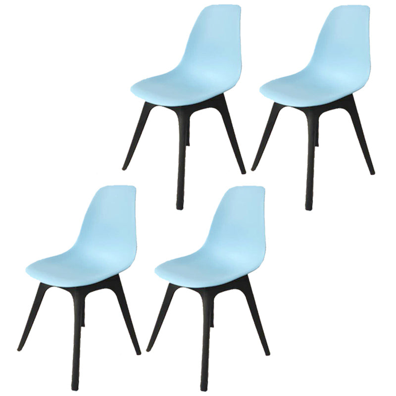 Contemporary Style Plastic Dining Chair Solid Back Dining Chair for Home