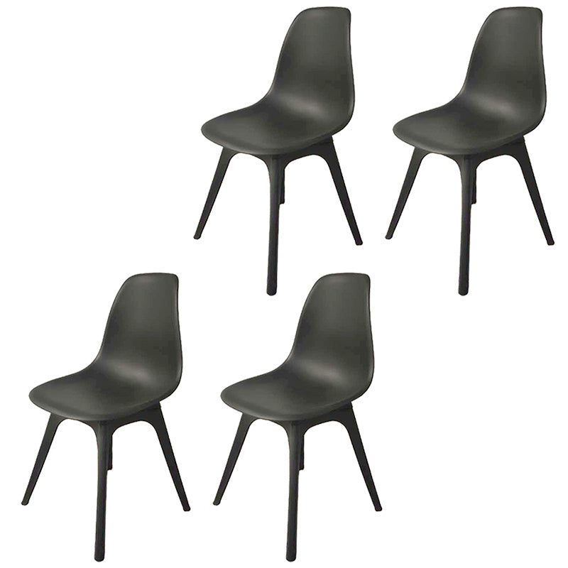 Contemporary Style Plastic Dining Chair Solid Back Dining Chair for Home