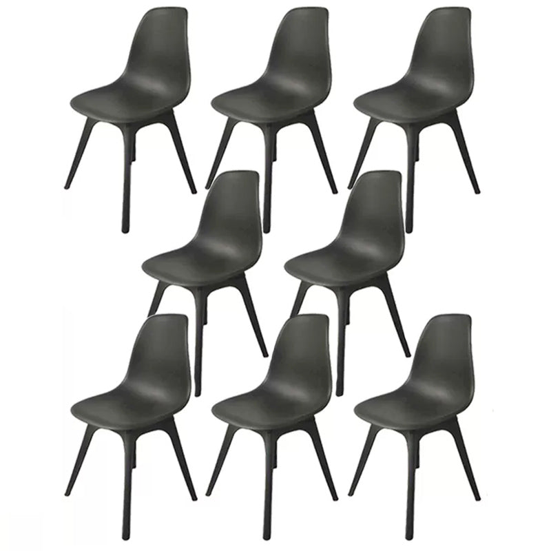 Contemporary Style Plastic Dining Chair Solid Back Dining Chair for Home