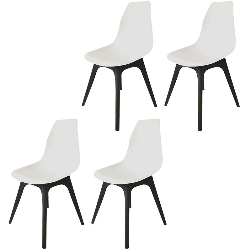 Contemporary Style Plastic Dining Chair Solid Back Dining Chair for Home