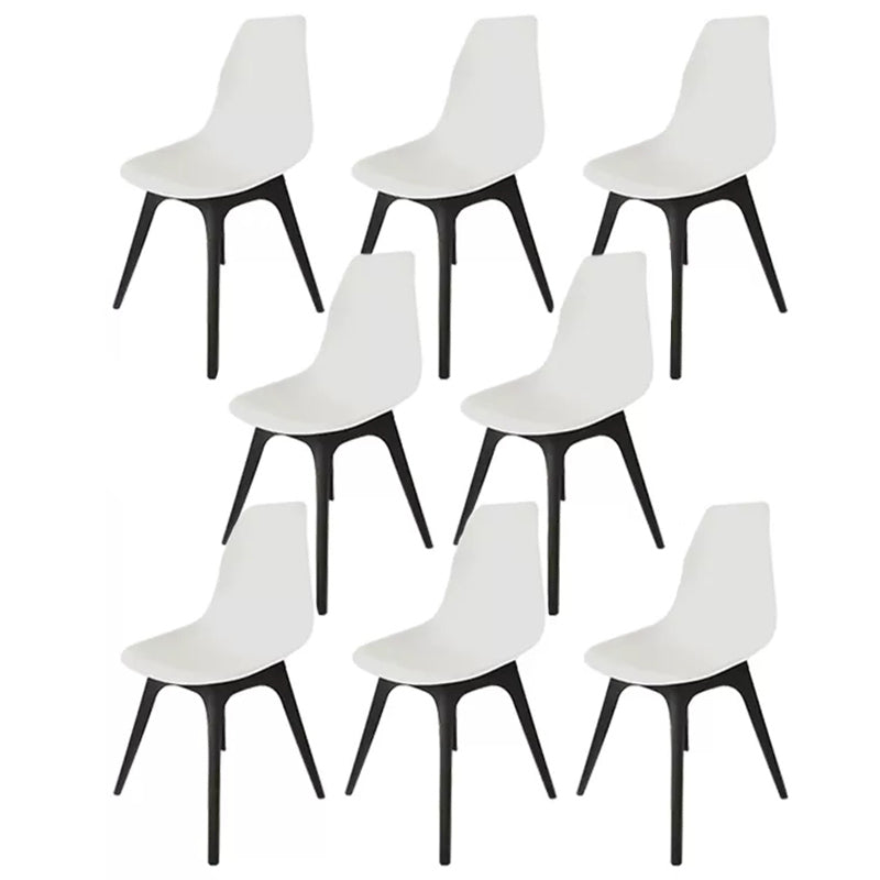 Contemporary Style Plastic Dining Chair Solid Back Dining Chair for Home