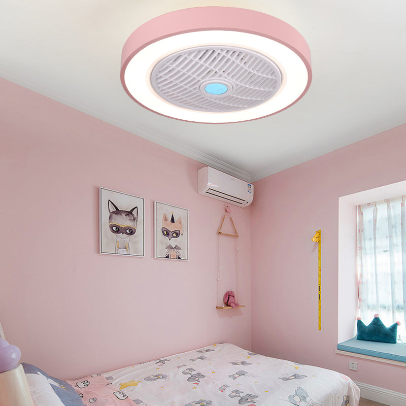 Acrylic LED Macaron Ceiling Light in Modern Concise Style Lacquered Iron Circular Ceiling Fan Light