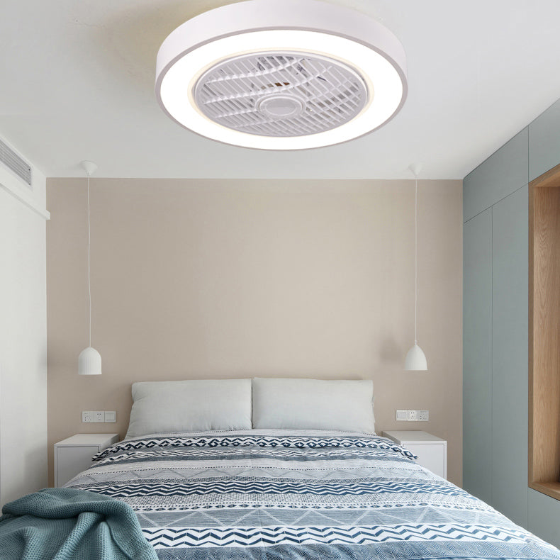 Acrylic LED Macaron Ceiling Light in Modern Concise Style Lacquered Iron Circular Ceiling Fan Light