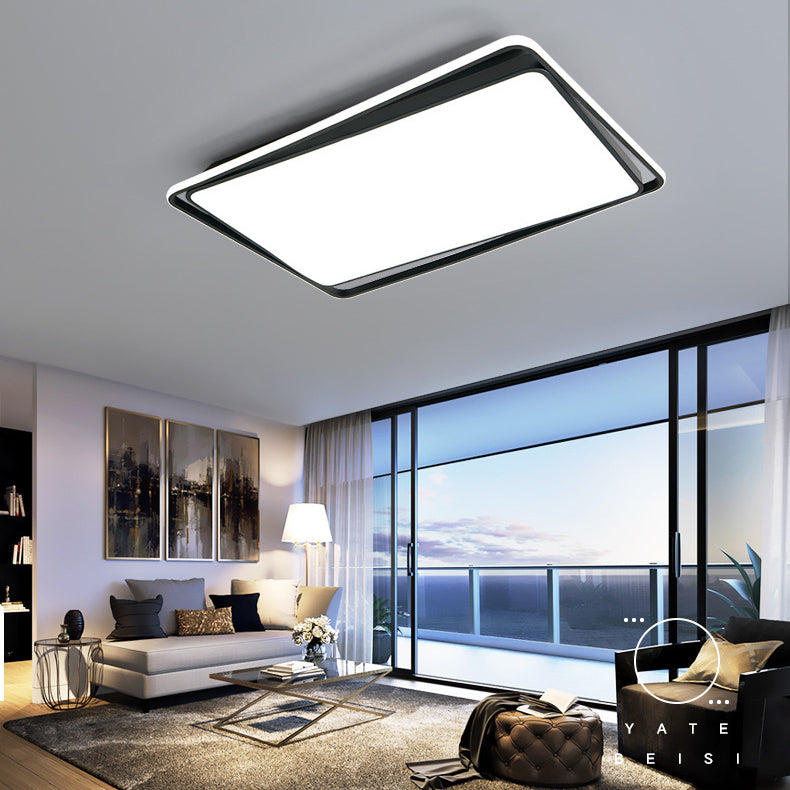 Modern Style Black Led Flush Mount Fixture Geometric Acrilico Flush Soffitto Illuminazione