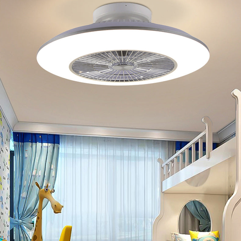 Association de plafond LED blanc en acrylique dans la simplicité moderne du ventilateur de plafond circulaire en fer Light pour la chambre