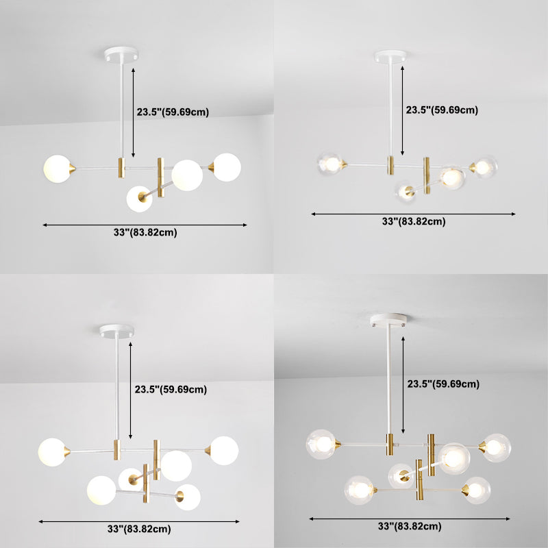 Glass Ball Pendant Lighting Fixtures Modern Style Mutil Lights Suspension Pendant