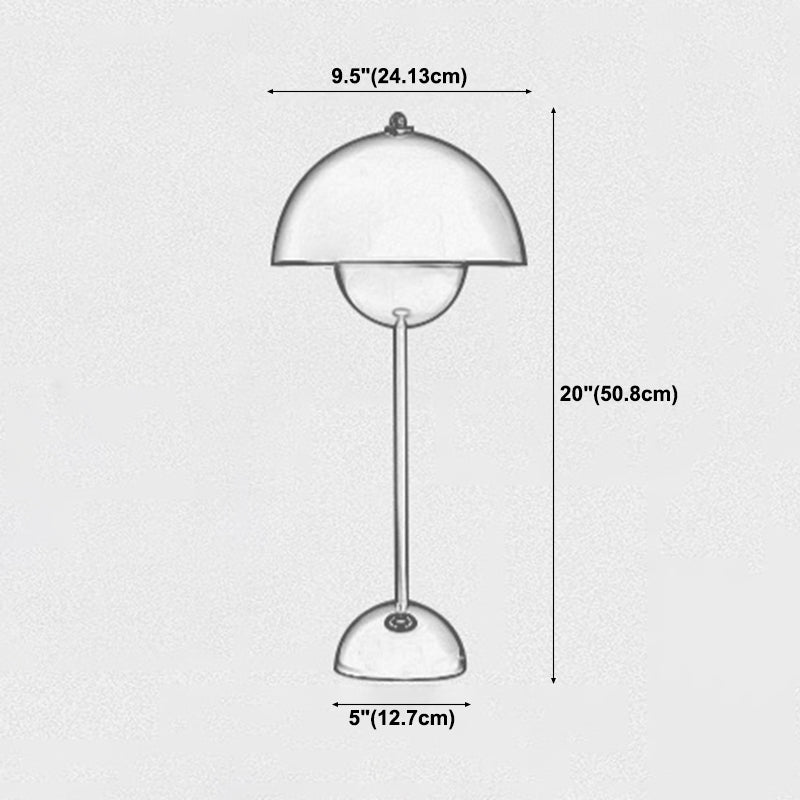 Lampe de table à teinte dôme macaron, lumière de table en métal avec un interrupteur marche / arrêt