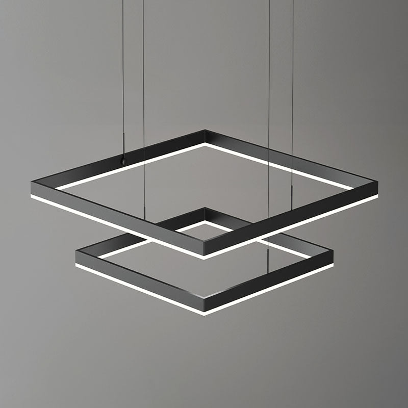 Multiple Squares Hanging Pendant Lights Modern Led Chandeliers Metal Chandelier