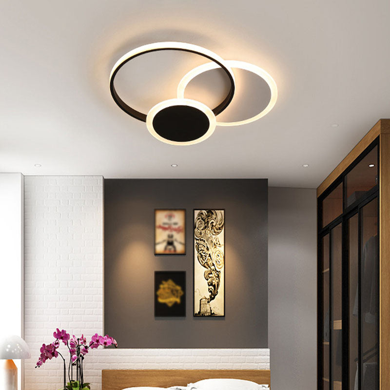 3-Lights Acrylic Ceiling Mount Light Fixture Modern Style Geometric Surface Mounted Led Light