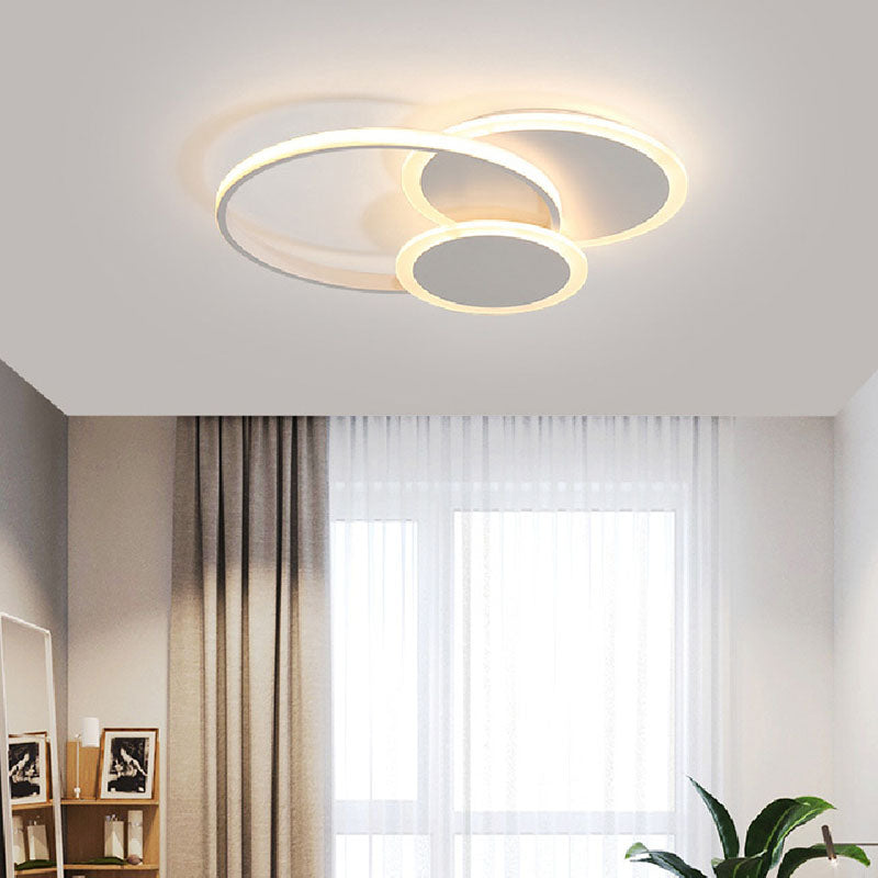 3-Lights Acrylic Ceiling Mount Light Fixture Modern Style Geometric Surface Mounted Led Light