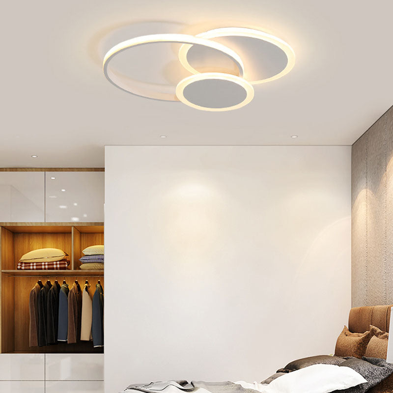 3-Lights Acrylic Ceiling Mount Light Fixture Modern Style Geometric Surface Mounted Led Light