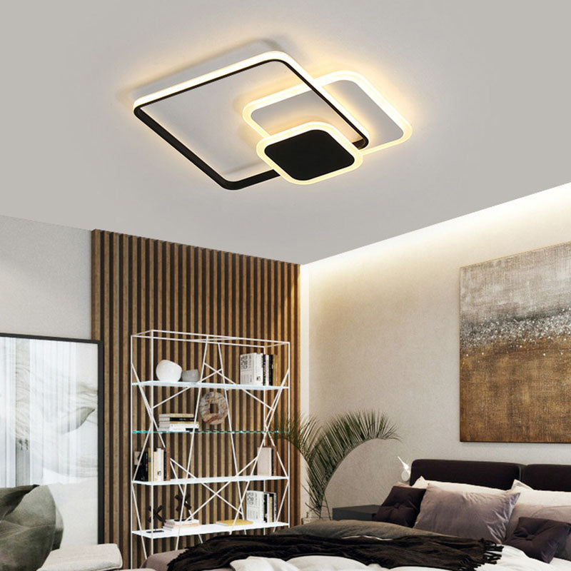 3-Lights Acrylic Ceiling Mount Light Fixture Modern Style Geometric Surface Mounted Led Light