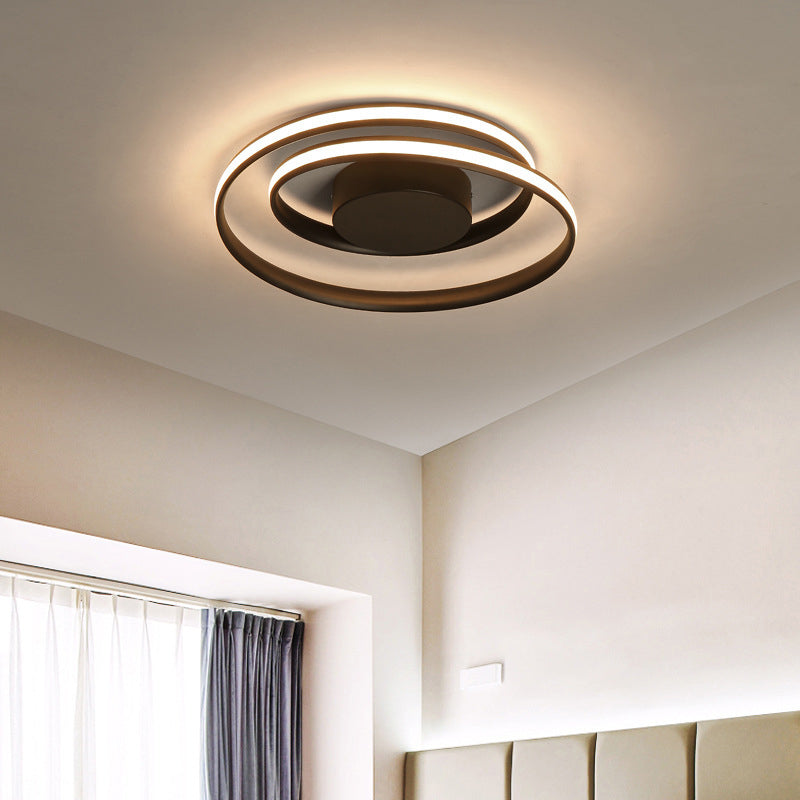 Swirl Wave Wave Aluminium Semi Flush Lights Fixtures Modern Style 1-Light LED Semi Flush Plafond Lichons de plafond