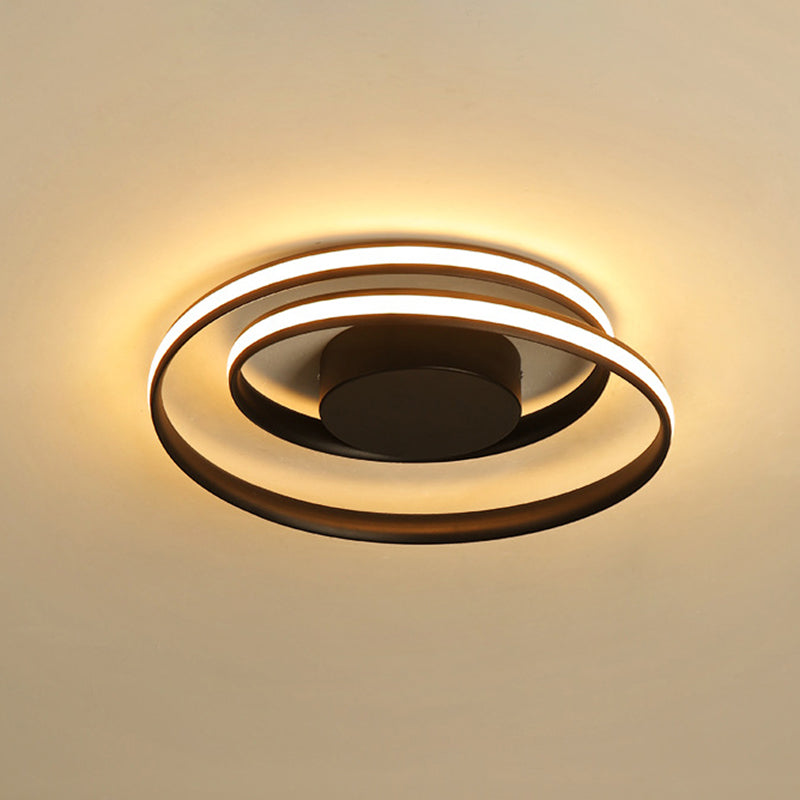 Swirl Wave Aluminum Semi Flush Light Fixtures Modern Style 1-Light Led Semi Flush Ceiling Lights