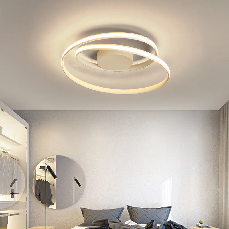 Swirl Wave Wave Aluminium Semi Flush Lights Fixtures Modern Style 1-Light LED Semi Flush Plafond Lichons de plafond