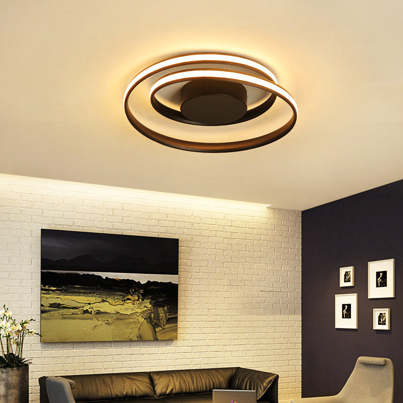 Swirl Wave Wave Aluminium Semi Flush Lights Fixtures Modern Style 1-Light LED Semi Flush Plafond Lichons de plafond