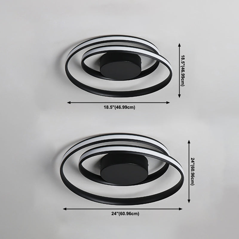 Lámparas de semi flush de aluminio de olla de remolino Estilo moderno LED de techo LED de 1 luces de 1 luces