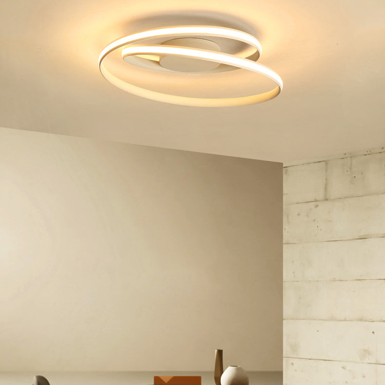 Swirl Wave Wave Aluminium Semi Flush Lights Fixtures Modern Style 1-Light LED Semi Flush Plafond Lichons de plafond