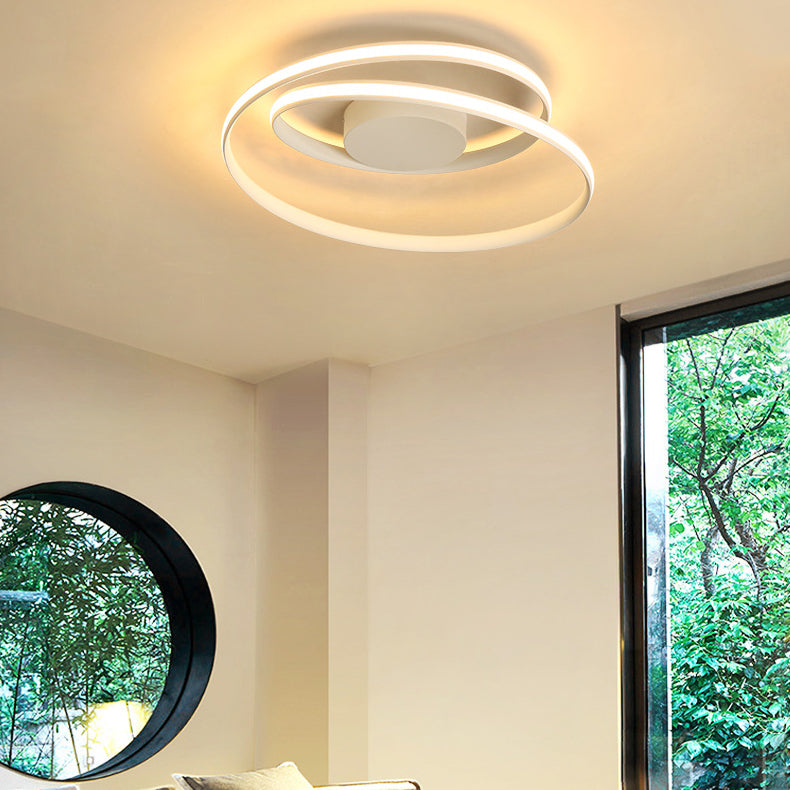 Swirl Wave Aluminium Semi Flush Light-armaturen Moderne stijl 1 Licht LED Semi Flush plafondlampen