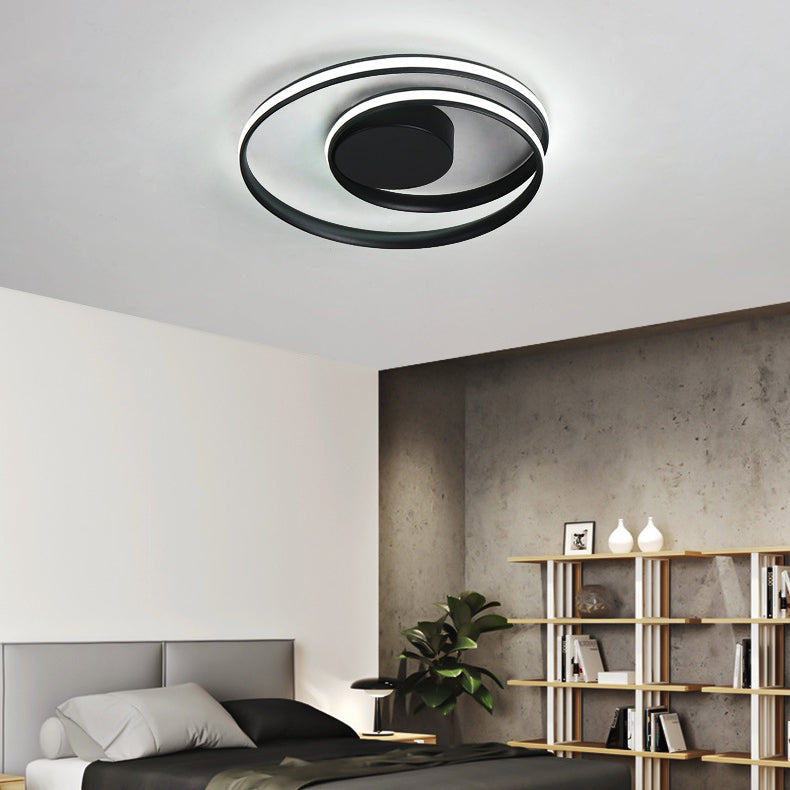 Swirl Wave Wave Aluminium Semi Flush Lights Fixtures Modern Style 1-Light LED Semi Flush Plafond Lichons de plafond