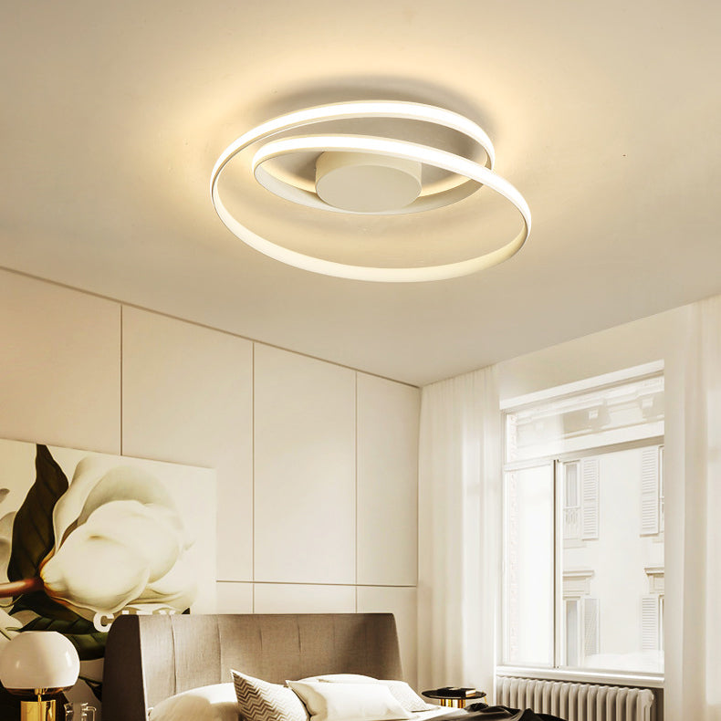 Swirl Wave Aluminium Semi Flush Light-armaturen Moderne stijl 1 Licht LED Semi Flush plafondlampen