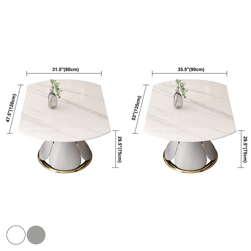 Mesa de comedor redonda moderna Mesa de comedor de piedra sinterizada con base de pedestal para la cena de cocina en casa