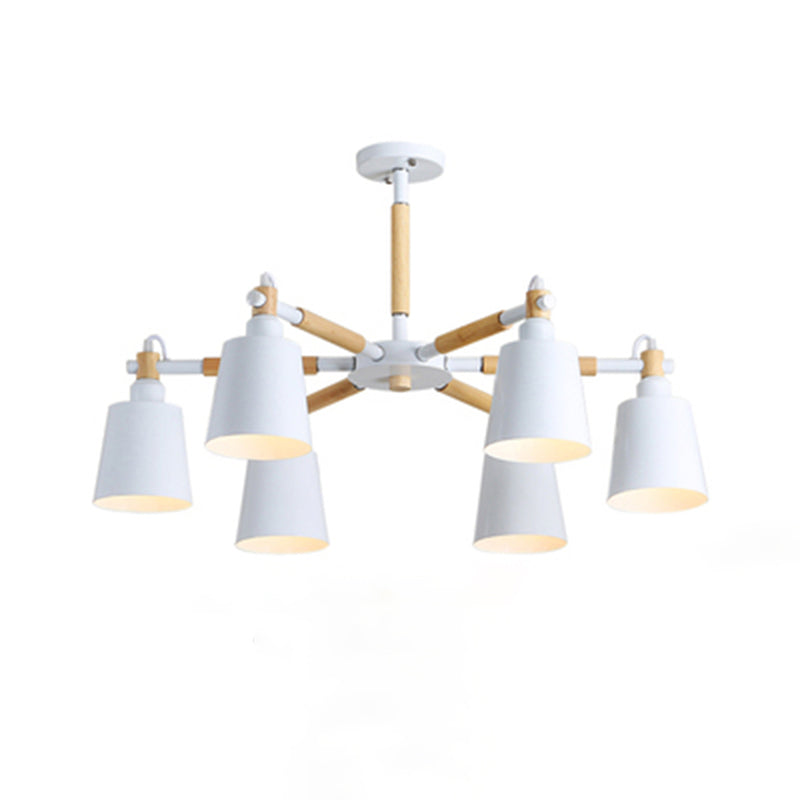 Cone 6-Lights Hanging Light Fixtures Modern Style Metal Chandelier Lighting Fixtures