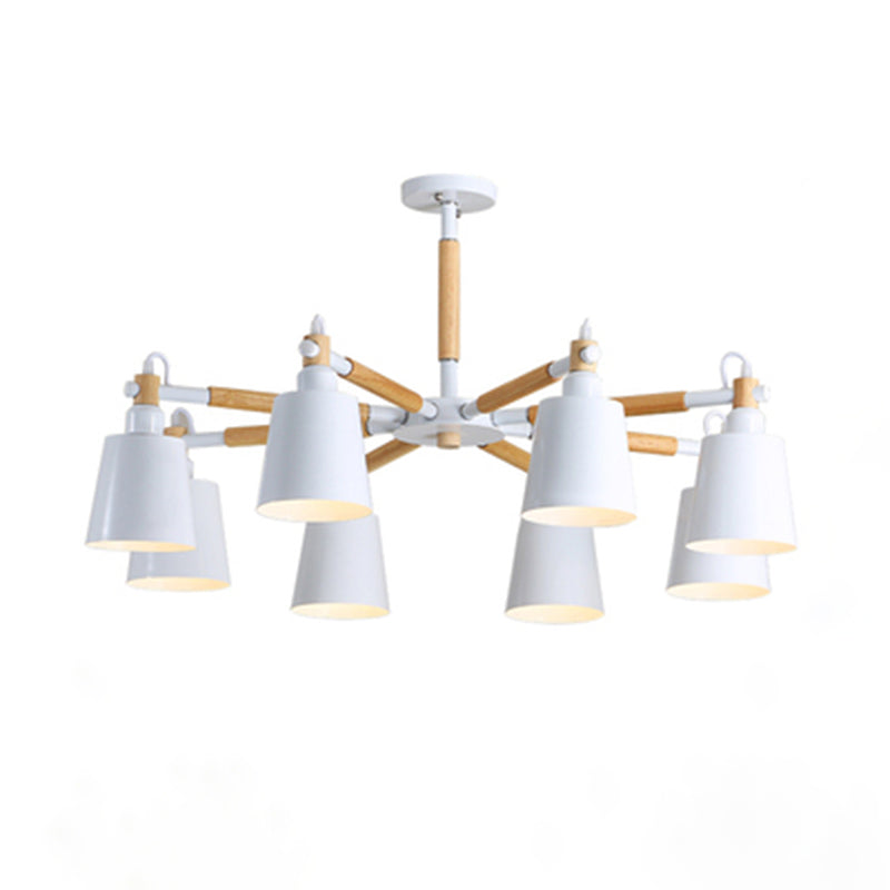 Cone 6-Lights Hanging Light Fixtures Modern Style Metal Chandelier Lighting Fixtures