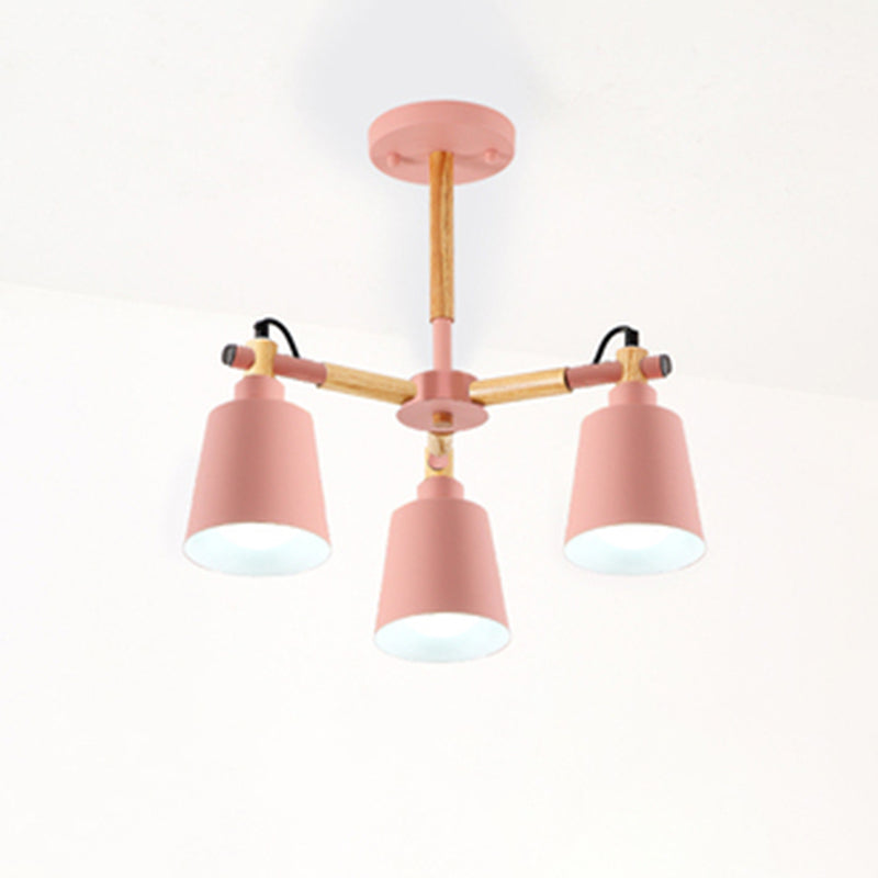 Cone 6-Lights Hanging Light Fixtures Modern Style Metal Chandelier Lighting Fixtures