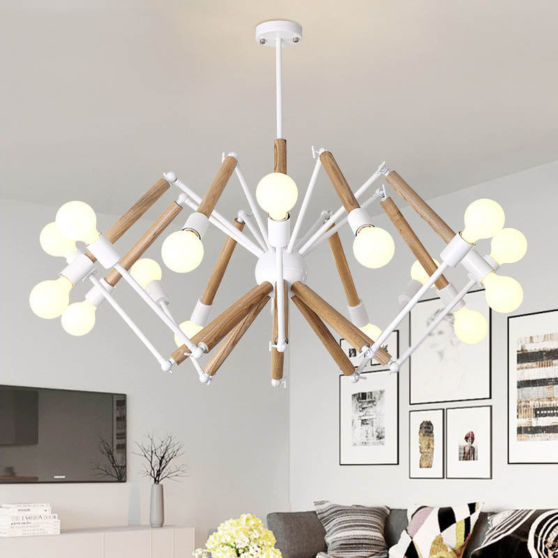 Spider Chandelier Pendant Light Modern Multi-Head Beige Bronze Chandelier Lamp for Restaurant