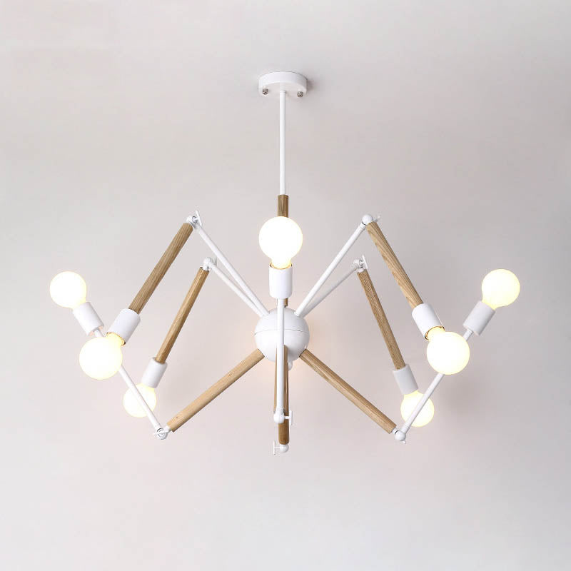 Spider Chandelier Pendant Light Modern Multi-Head Beige Bronze Chandelier Lamp for Restaurant