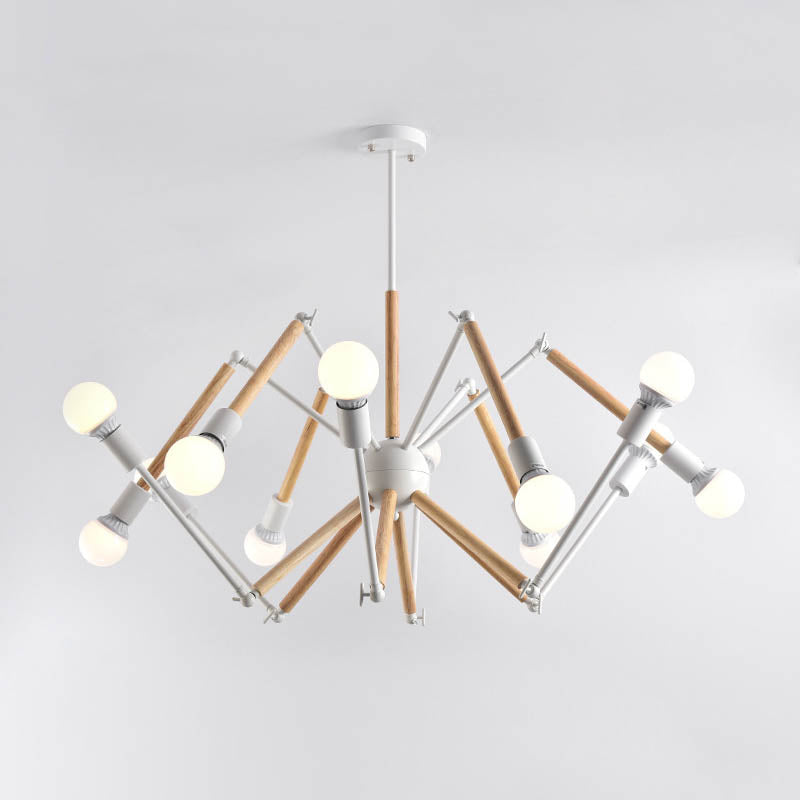 Spider Chandelier Pendant Light Modern Multi-Head Beige Bronze Chandelier Lamp for Restaurant