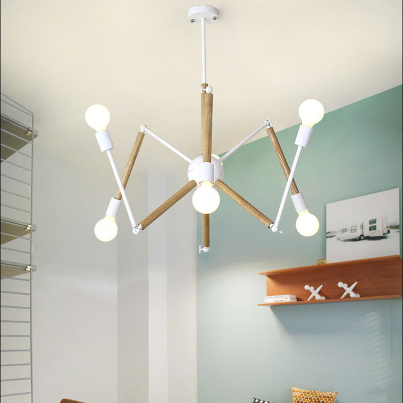 Spider Chandelier Pendant Light Modern Multi-Head Beige Bronze Chandelier Lamp for Restaurant