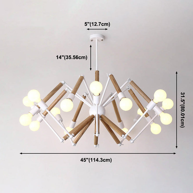 Spider Chandelier Pendant Light Modern Multi-Head Beige Bronze Chandelier Lamp for Restaurant