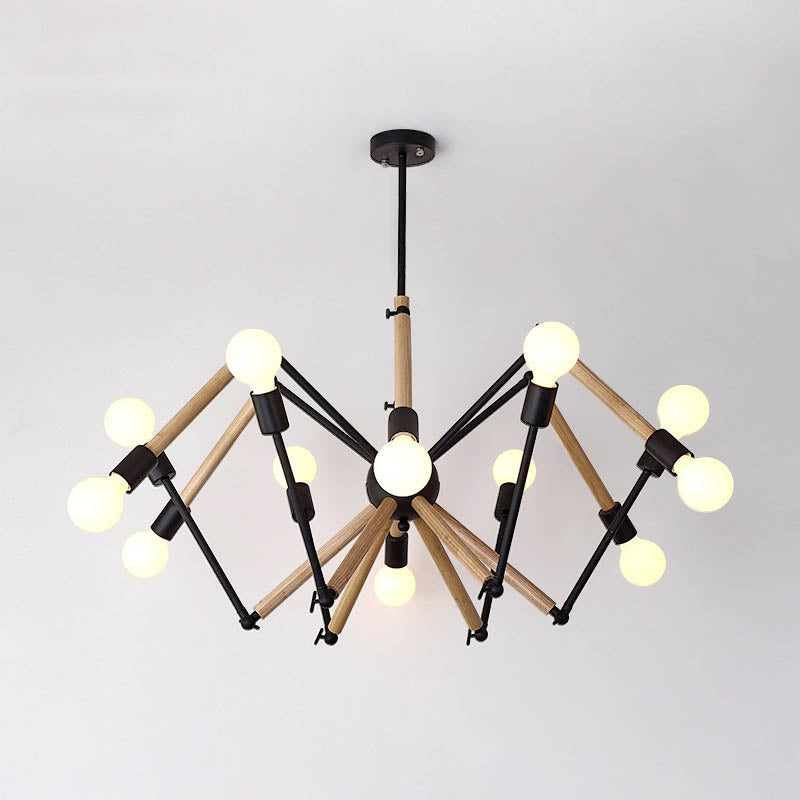 Spider Chandelier Pendant Light Modern Multi-Head Beige Bronze Chandelier Lamp for Restaurant