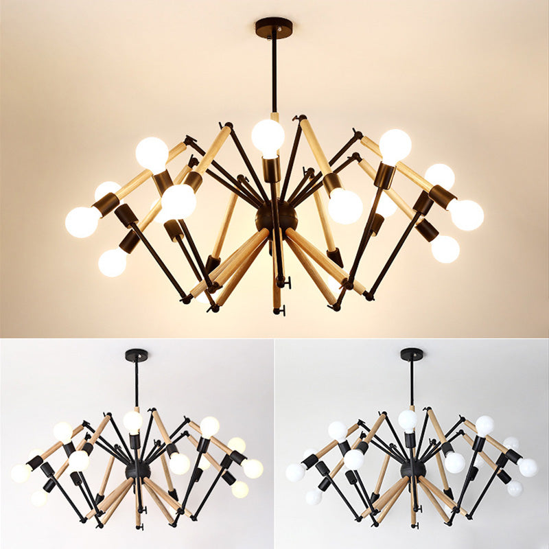 Spider Chandelier Pendant Light Modern Multi-Head Beige Bronze Chandelier Lamp for Restaurant