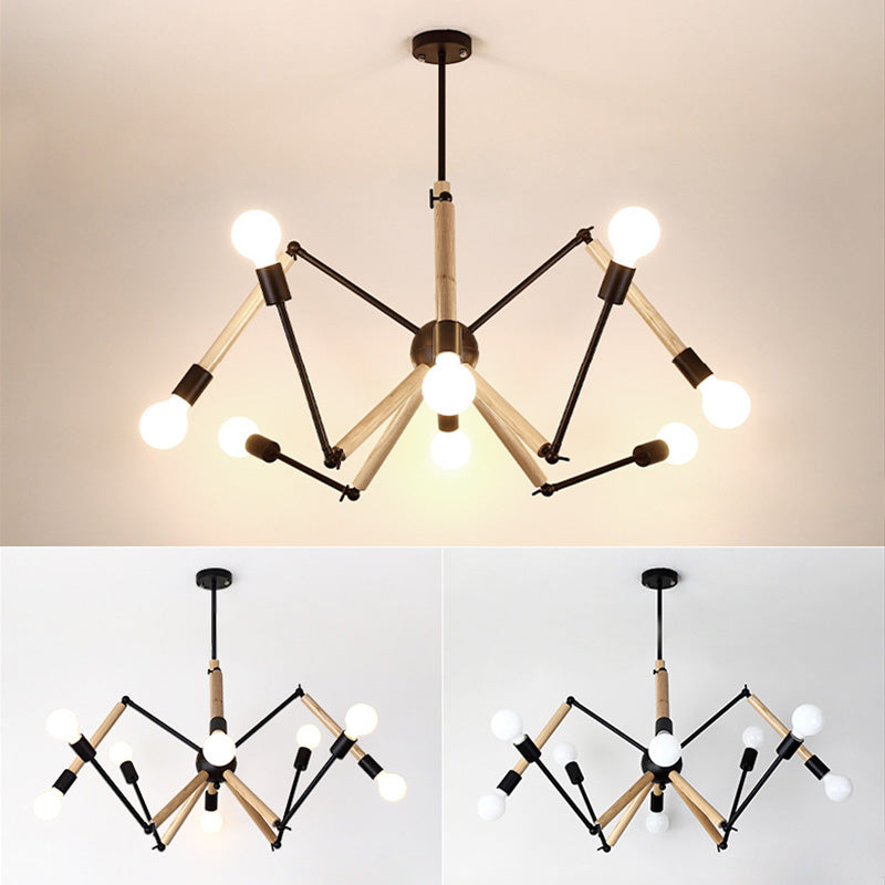 Spider Chandelier Pendant Light Modern Multi-Head Beige Bronze Chandelier Lamp for Restaurant