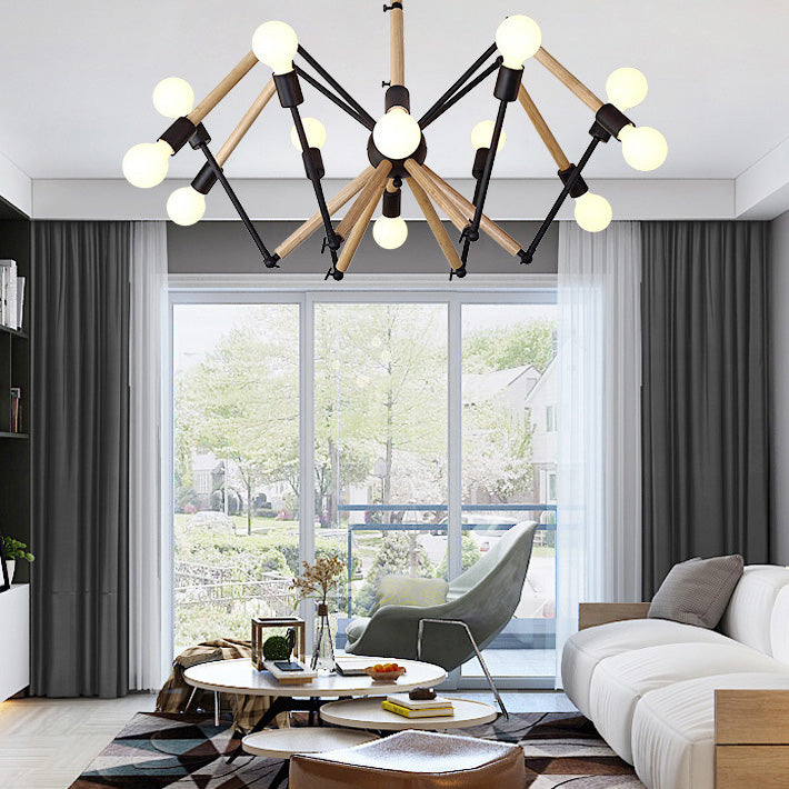 Spider Chandelier Pendant Light Modern Multi-Head Beige Bronze Chandelier Lamp for Restaurant