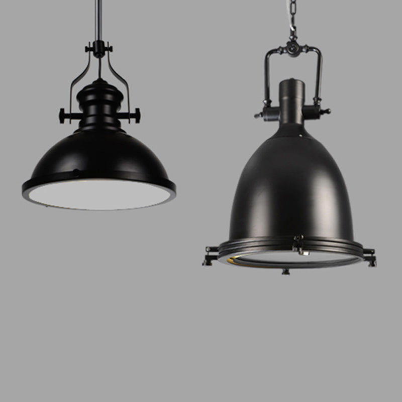 Single Light Industrial Hanging Lamps with Dome Shade for Kitchen Restaurant