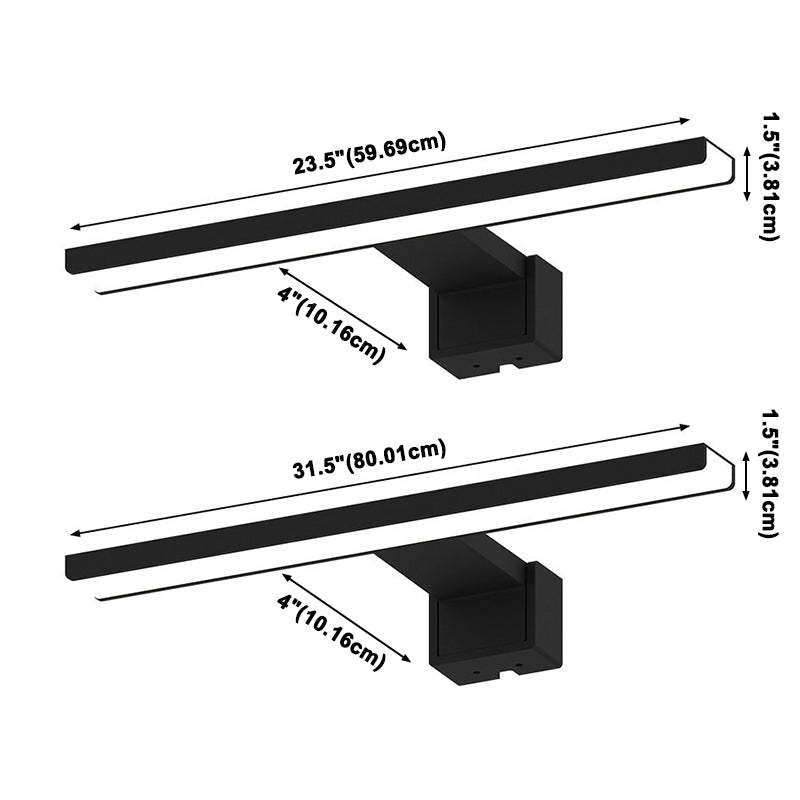 Lámpara de pared de espejo de estilo lineal lineal de 1 luces de 1 luces