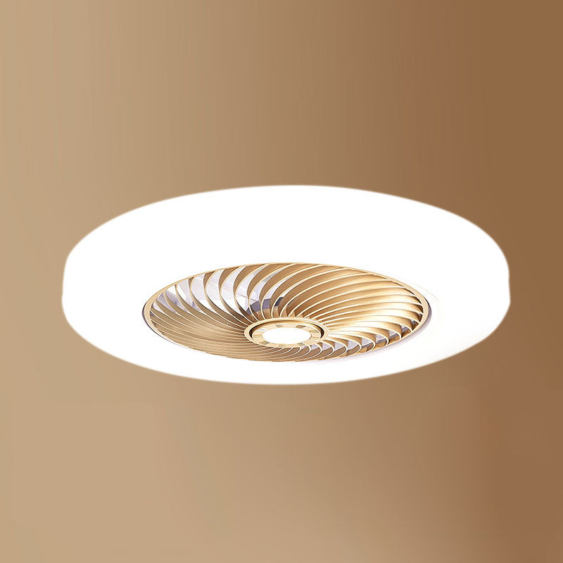 Ventilateur de plafond concis moderne Light Fern Fon Circular plafond Aymordage avec une teinte acrylique