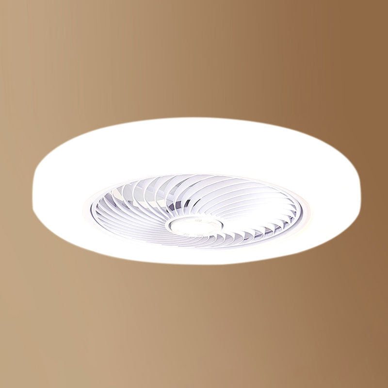 Ventilateur de plafond concis moderne Light Fern Fon Circular plafond Aymordage avec une teinte acrylique