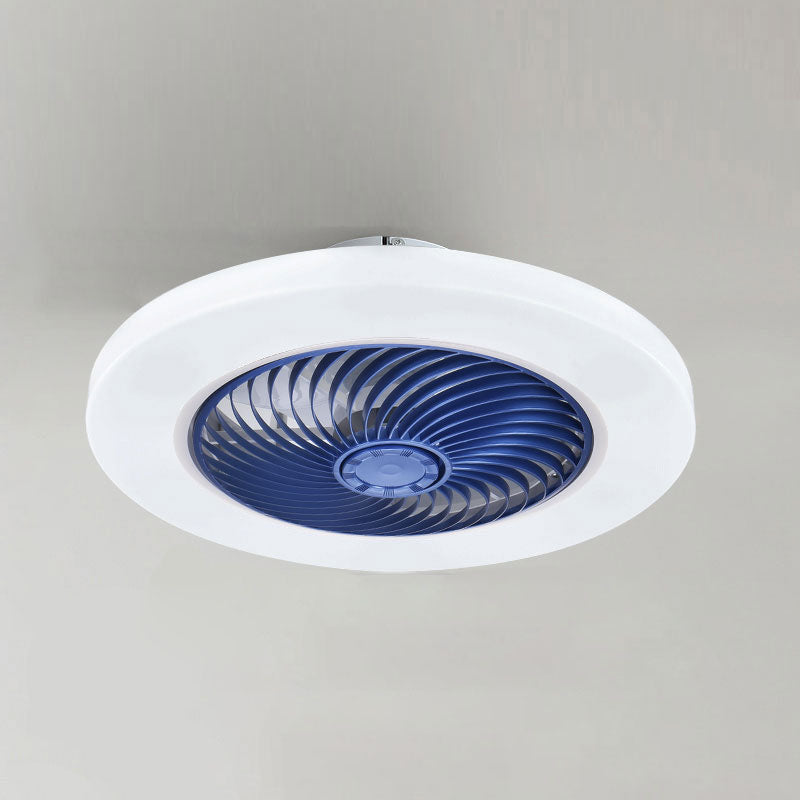 Ventilador de techo LED creativo moderno Luz de hierro forjado Montaje circular con tono acrílico