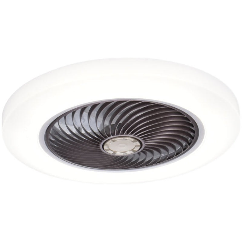 Ventilateur de plafond LED créatif moderne Light Fer Whited Iron Circular Mount avec une teinte acrylique