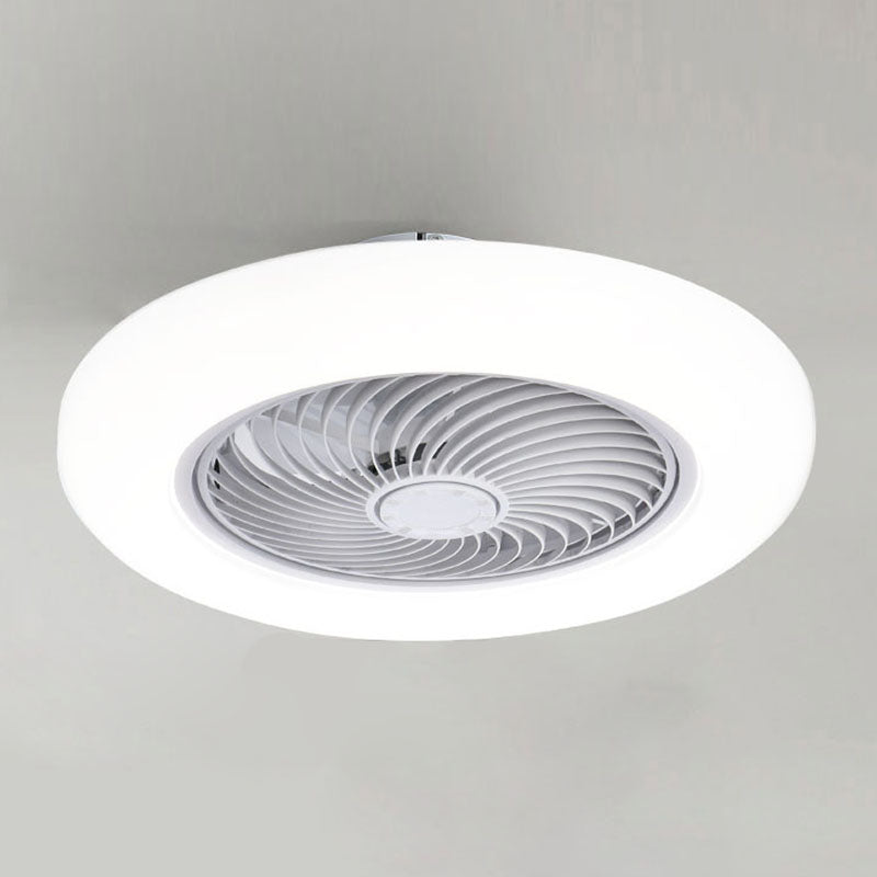 Ventilador de techo LED creativo moderno Luz de hierro forjado Montaje circular con tono acrílico