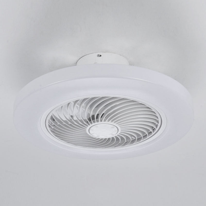 Ventilateur de plafond LED créatif moderne Light Fer Whited Iron Circular Mount avec une teinte acrylique